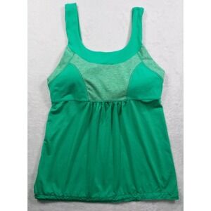 prAna Top Womens Size Large Green Activewear Piper Tank‎ Built-In-Bra Stretch